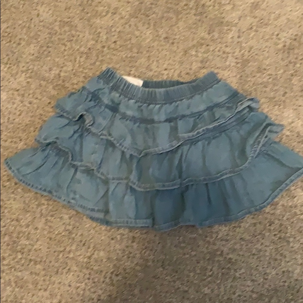 Girls denim tiered skort